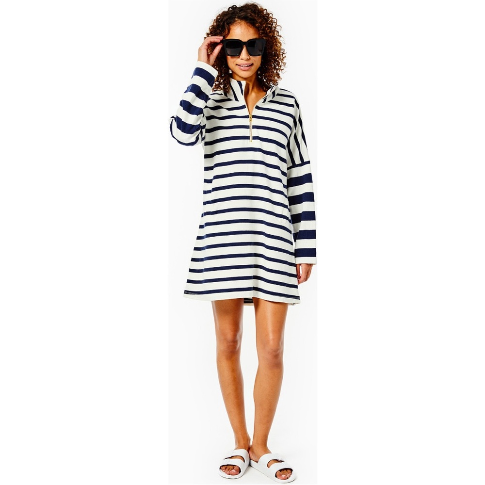 Striped Collared Pullover Dress